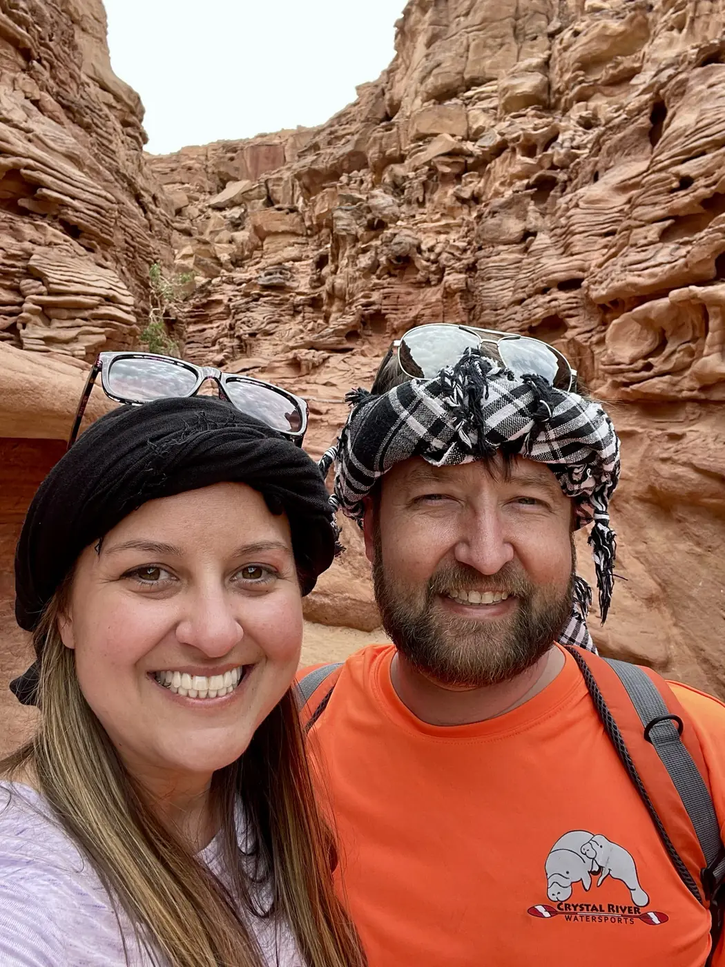 Eric and Allie in the Colored Canyon on the Sinai Peninsula, Egypt