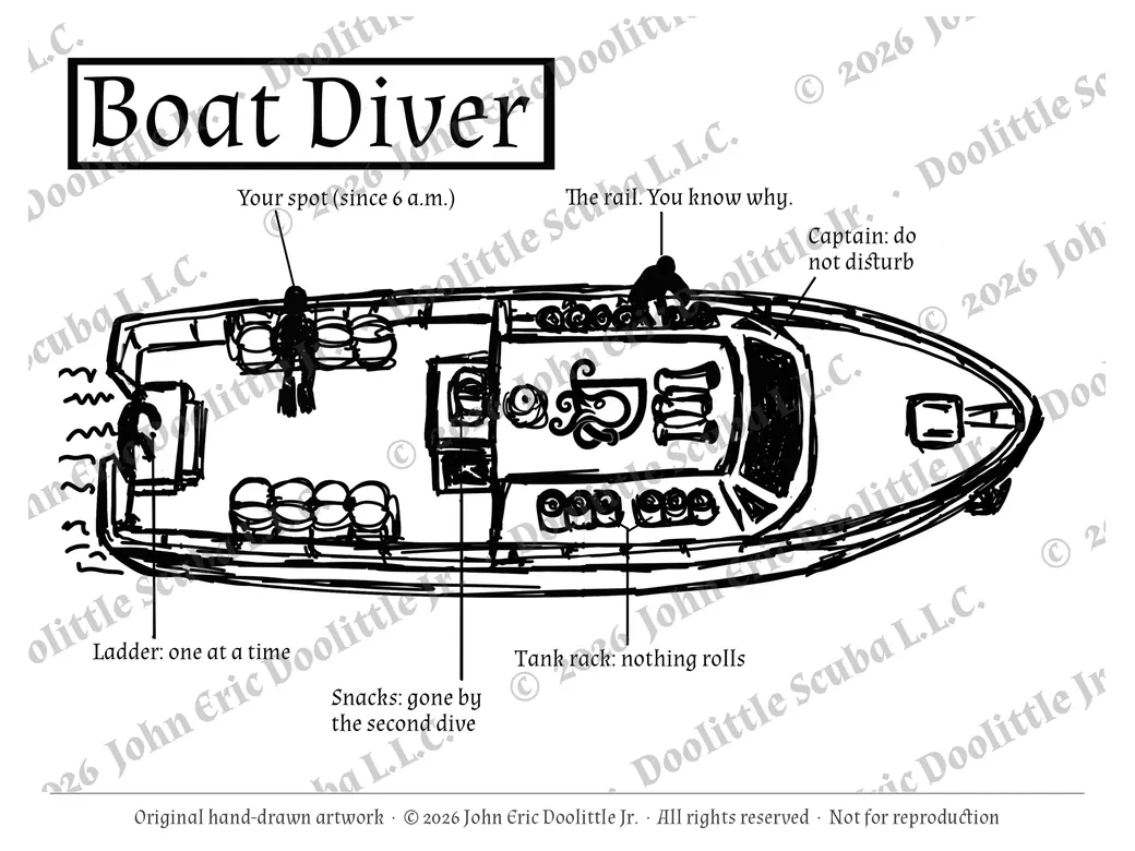Boat Diver design preview, watermarked