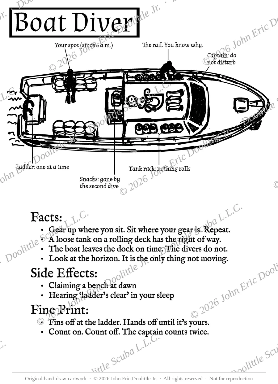 Boat Diver design preview, watermarked