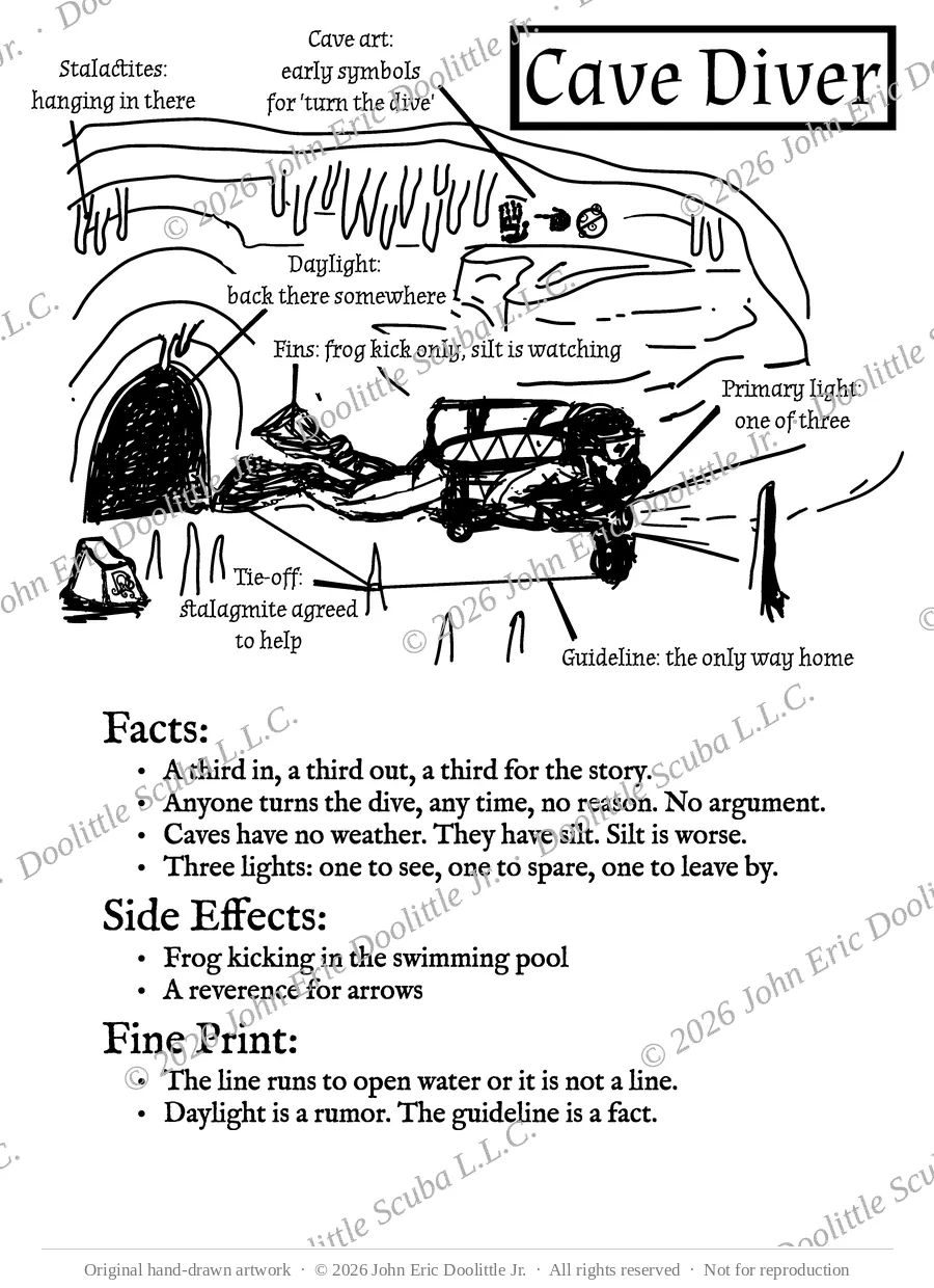 Cave Diver design preview, watermarked