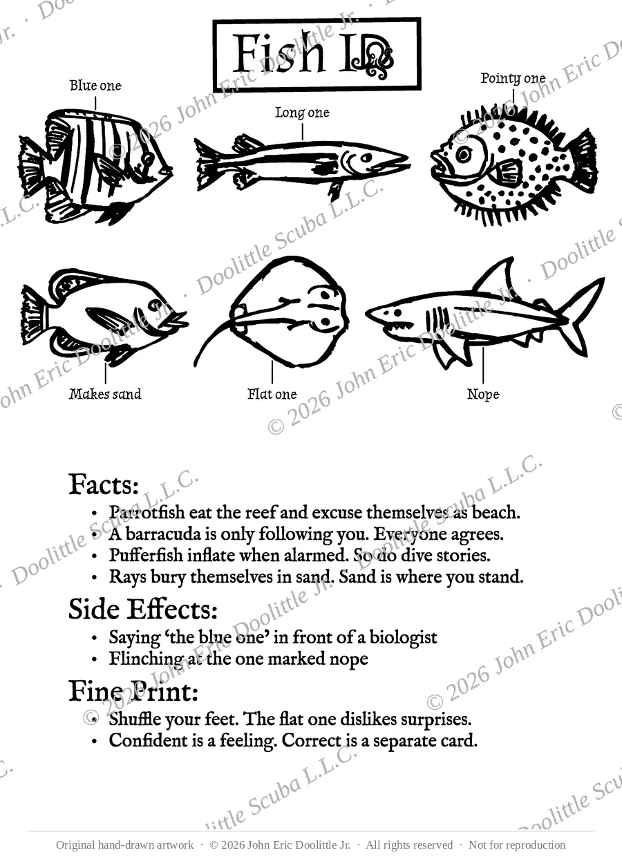 Fish ID design preview, watermarked