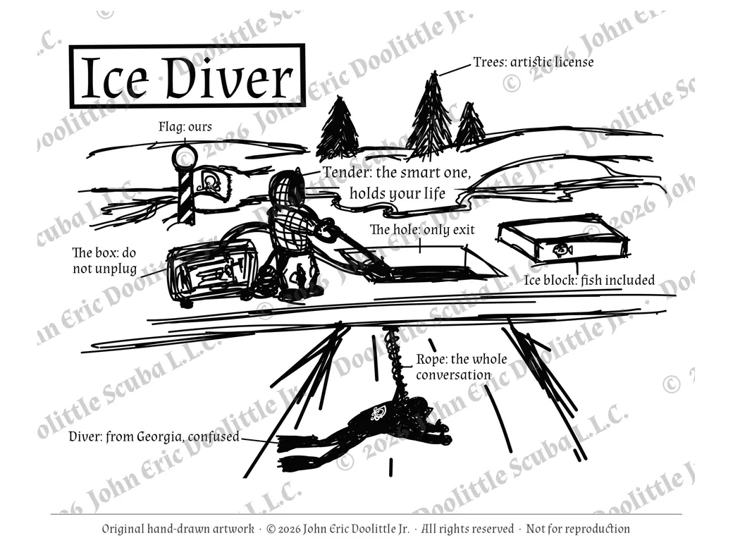 Ice Diver design preview, watermarked