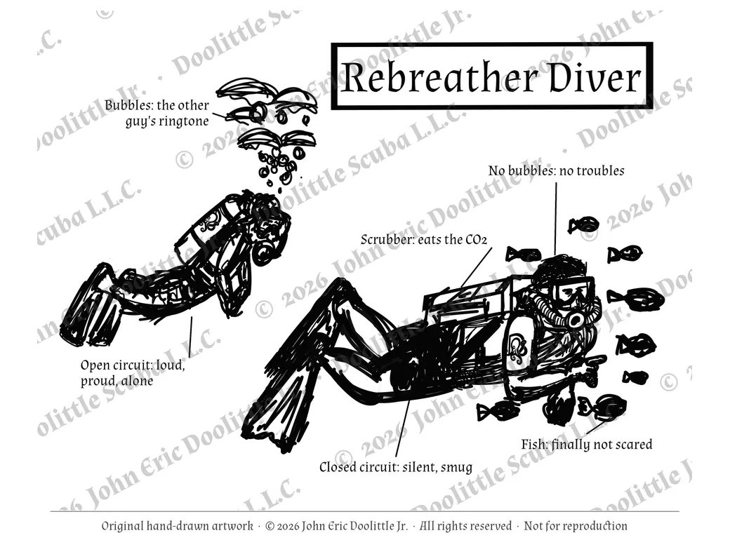 Rebreather Diver design preview, watermarked