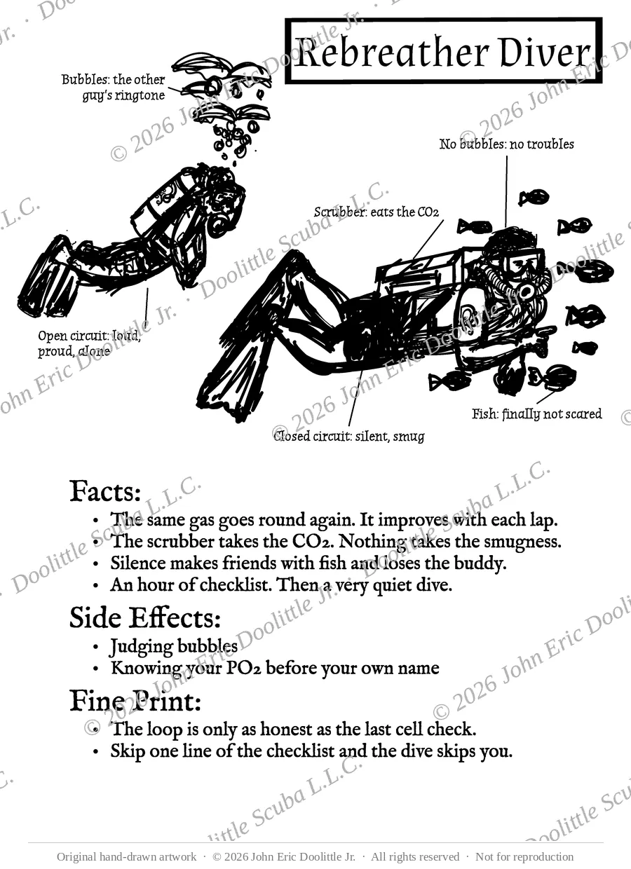 Rebreather Diver design preview, watermarked