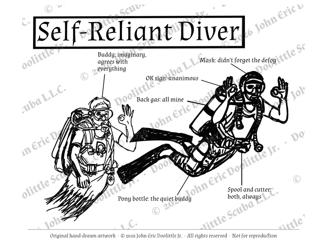 Self-Reliant Diver design preview, watermarked