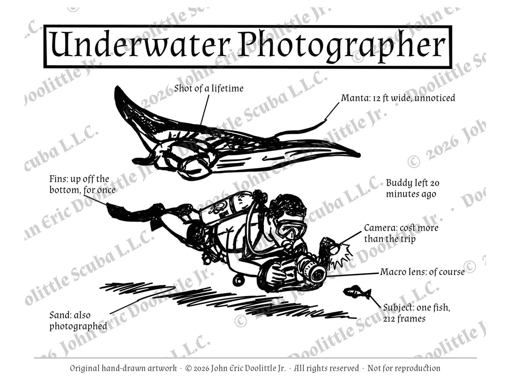 Underwater Photographer design preview, watermarked