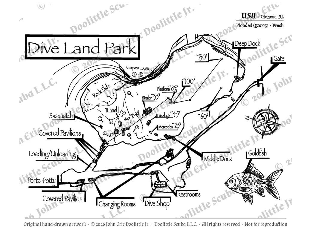 Dive Land Park plate, watermarked preview of the filed artwork