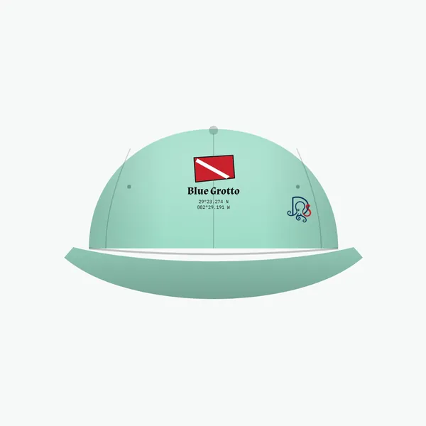 Blue Grotto cap, mint dad cap: site block on the front