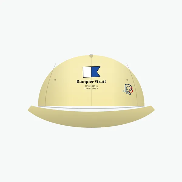 Dampier Strait cap, butter dad cap: site block on the front