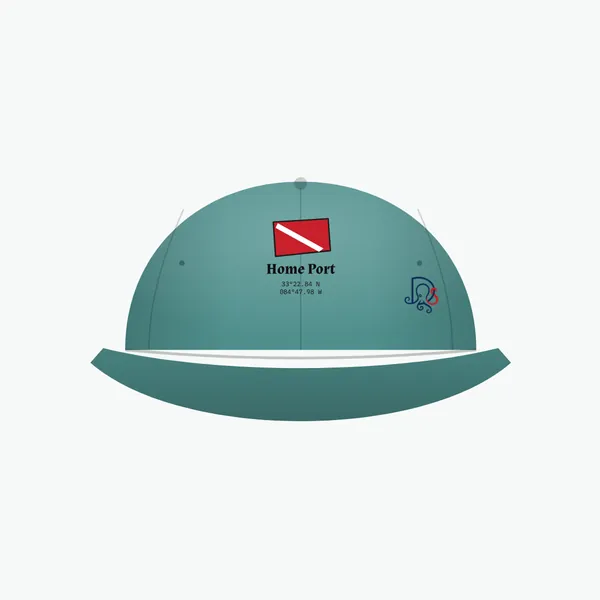 Home Port, teal dad cap: Home Port block, Newnan on the front