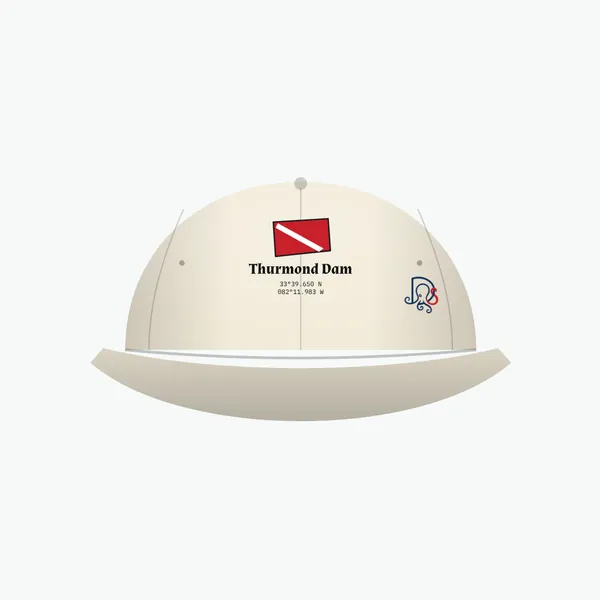 Thurmond Dam cap, ivory dad cap: site block on the front