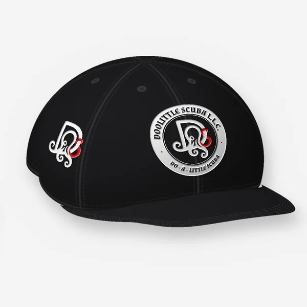 The Seal, black Flexfit 6277 cap: the seal embroidered on the front