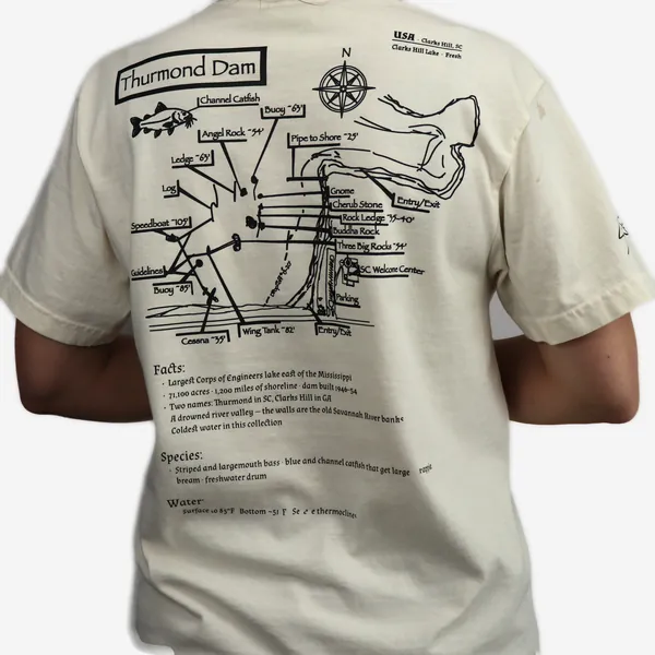 Thurmond Dam shirt in ivory, back view