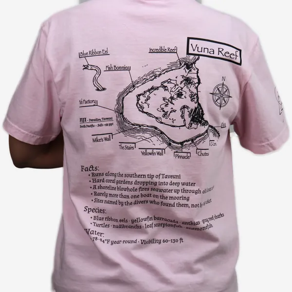 Vuna Reef shirt in pink, back view