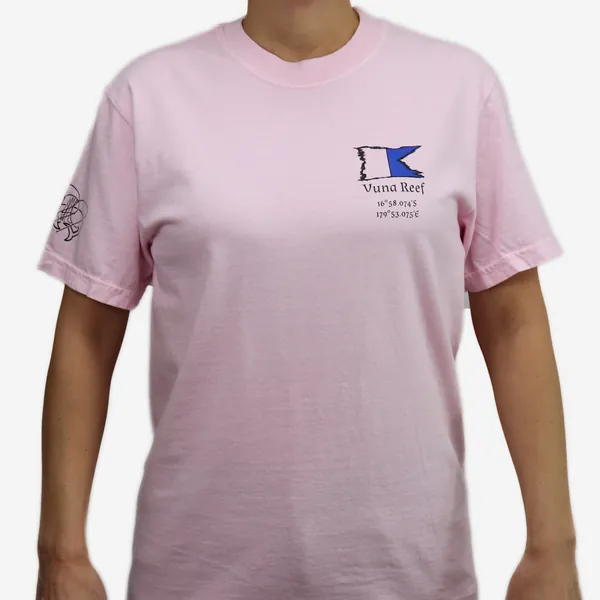 Vuna Reef shirt in pink, front view