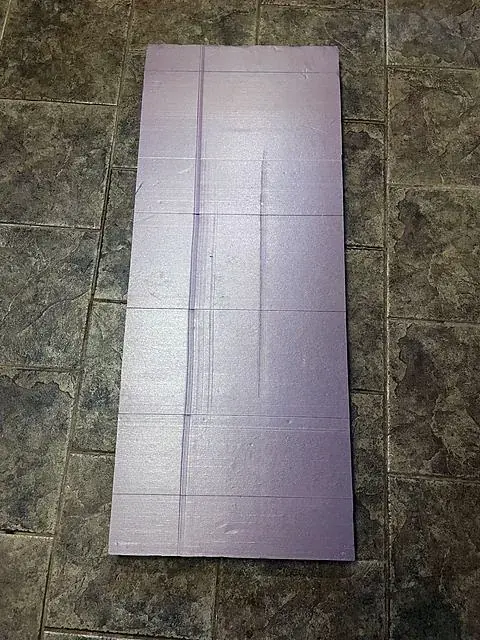 The stand: foam board, gridded
